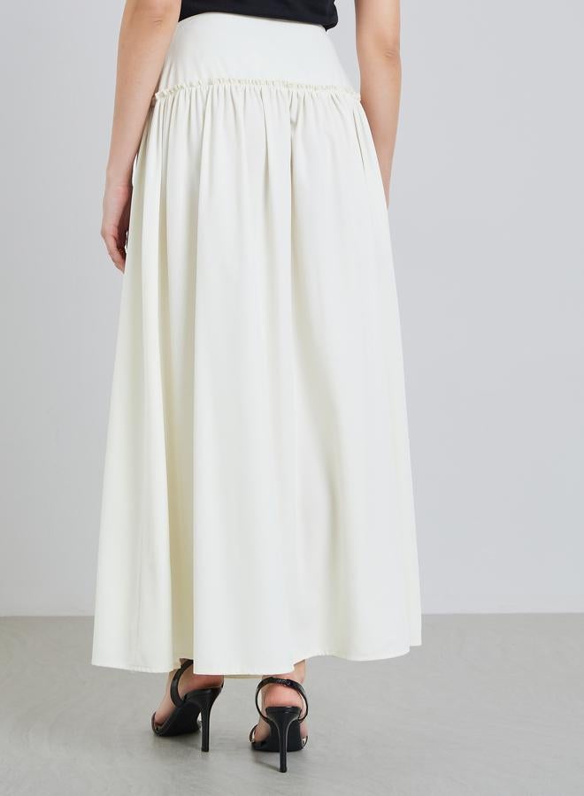 Styli Women Solid Maxi Skirt with Metal Decoration - Image 4